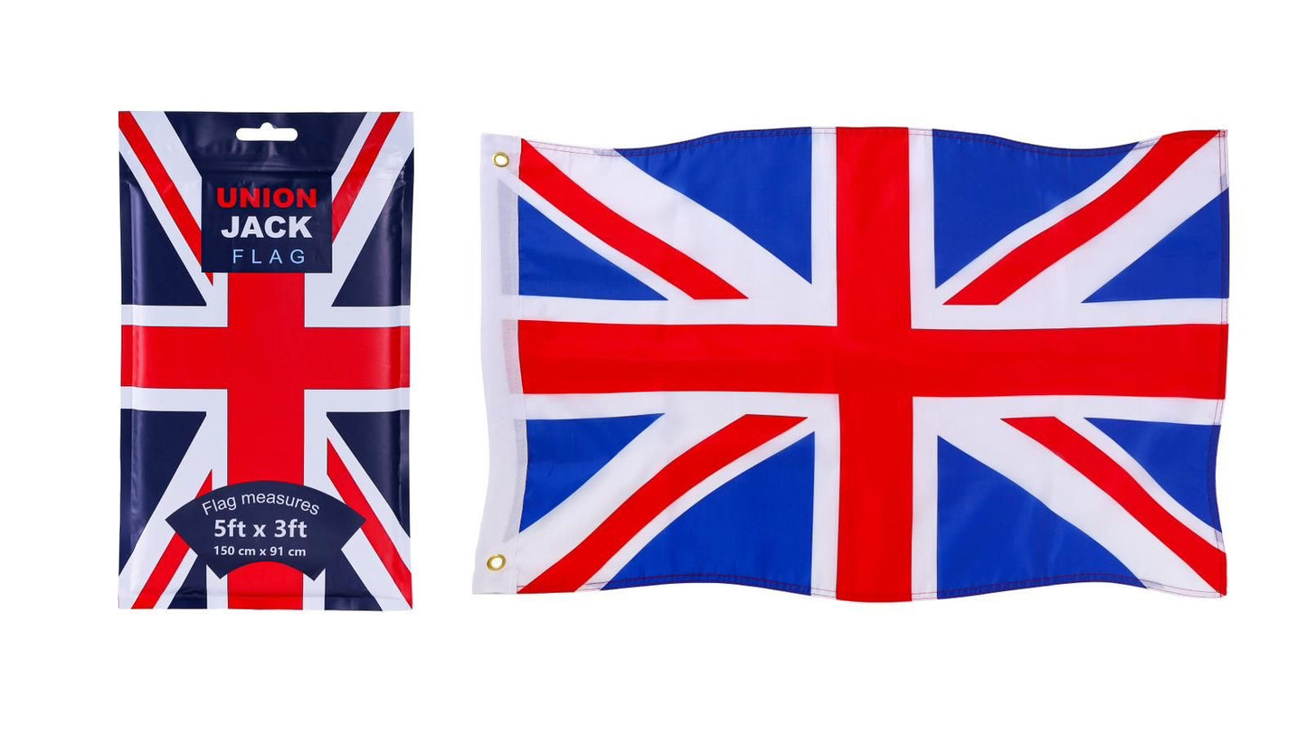 Union Jack National Flag with Eyelets (3x5 ft)