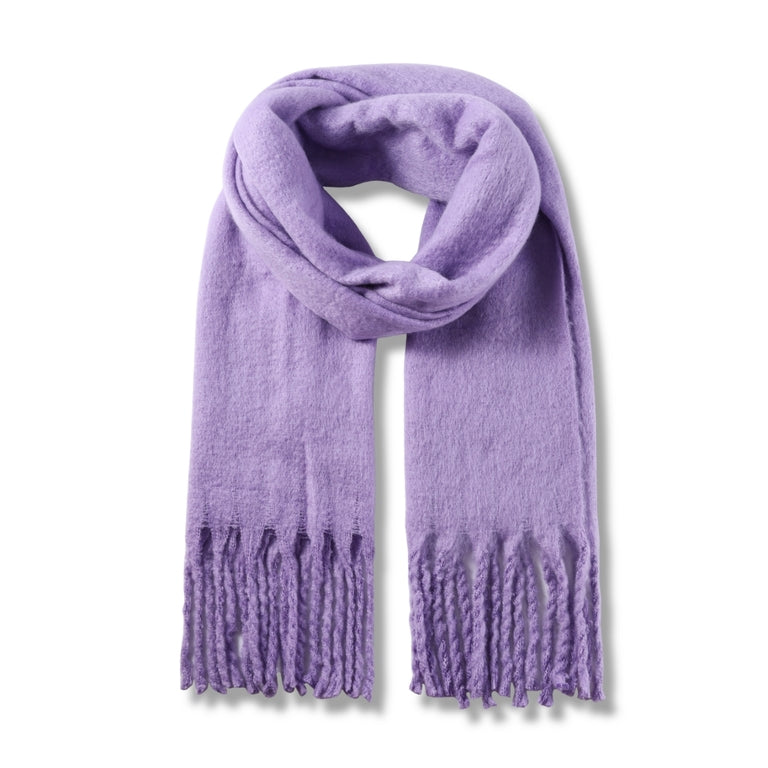 Ladies Cosy Lilac Fluffy Blanket Scarf FSC-26