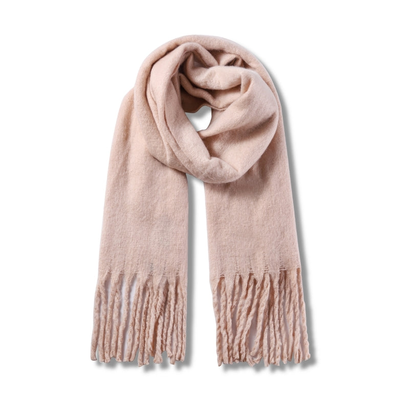 Ladies Cosy Beige Fluffy Blanket Scarf FSC-28