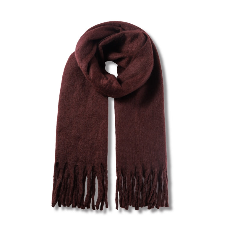 Ladies Cosy Brown Fluffy Blanket Scarf FSC-29