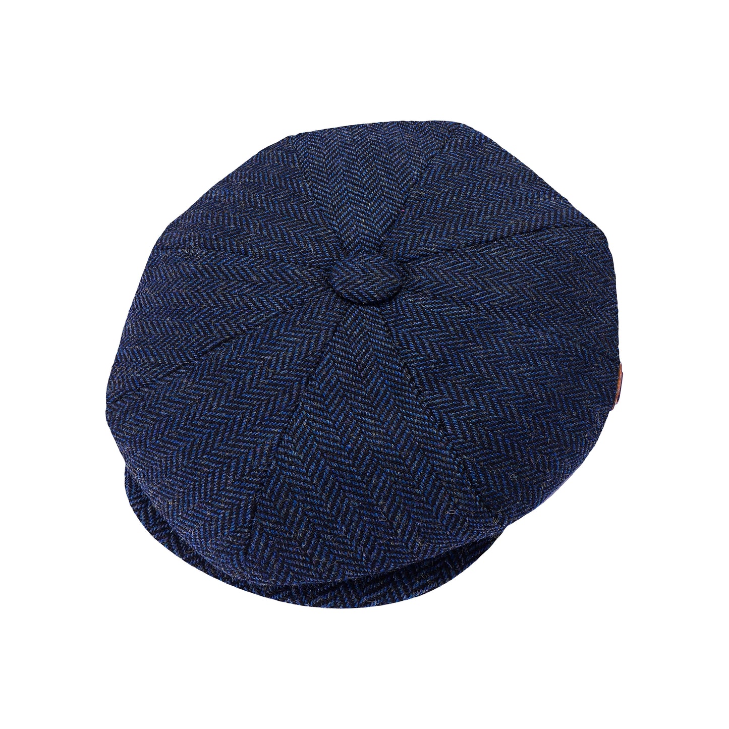 Classic 8 Piece Newsboy Cap - Navy Herringbone