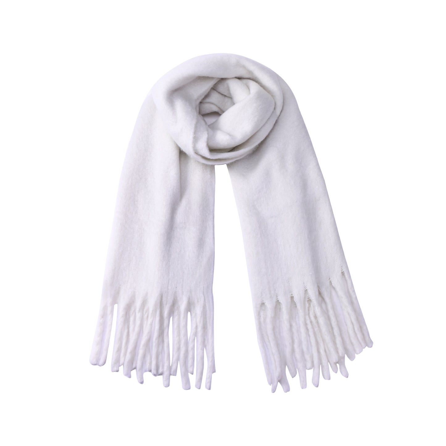 Ladies Cosy Cream Fluffy Blanket Scarf FSC-25