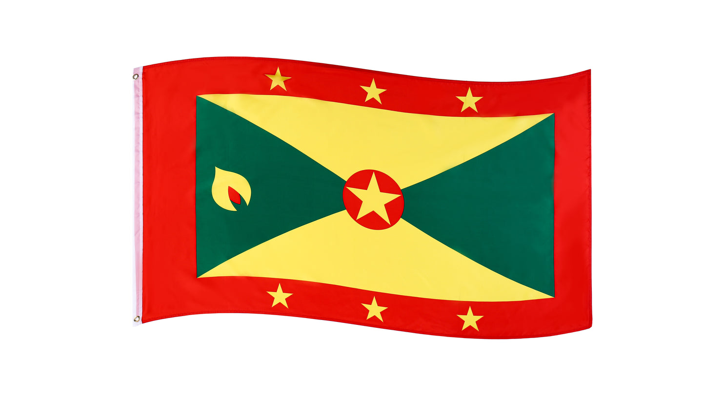 Grenada National Flag with Eyelets (3x5 ft)
