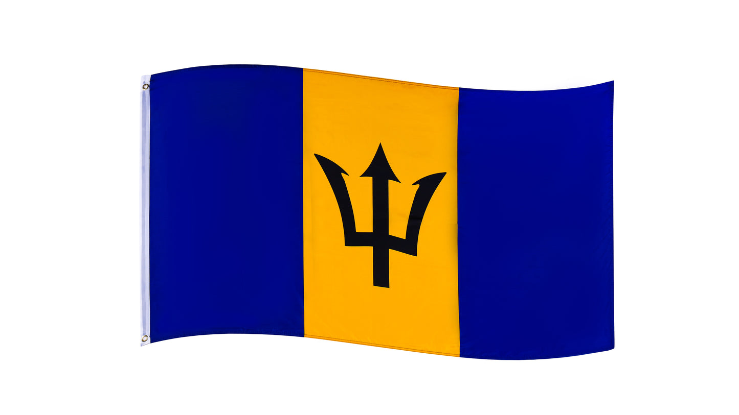 Barbados National Flag with Eyelets (3x5 ft)