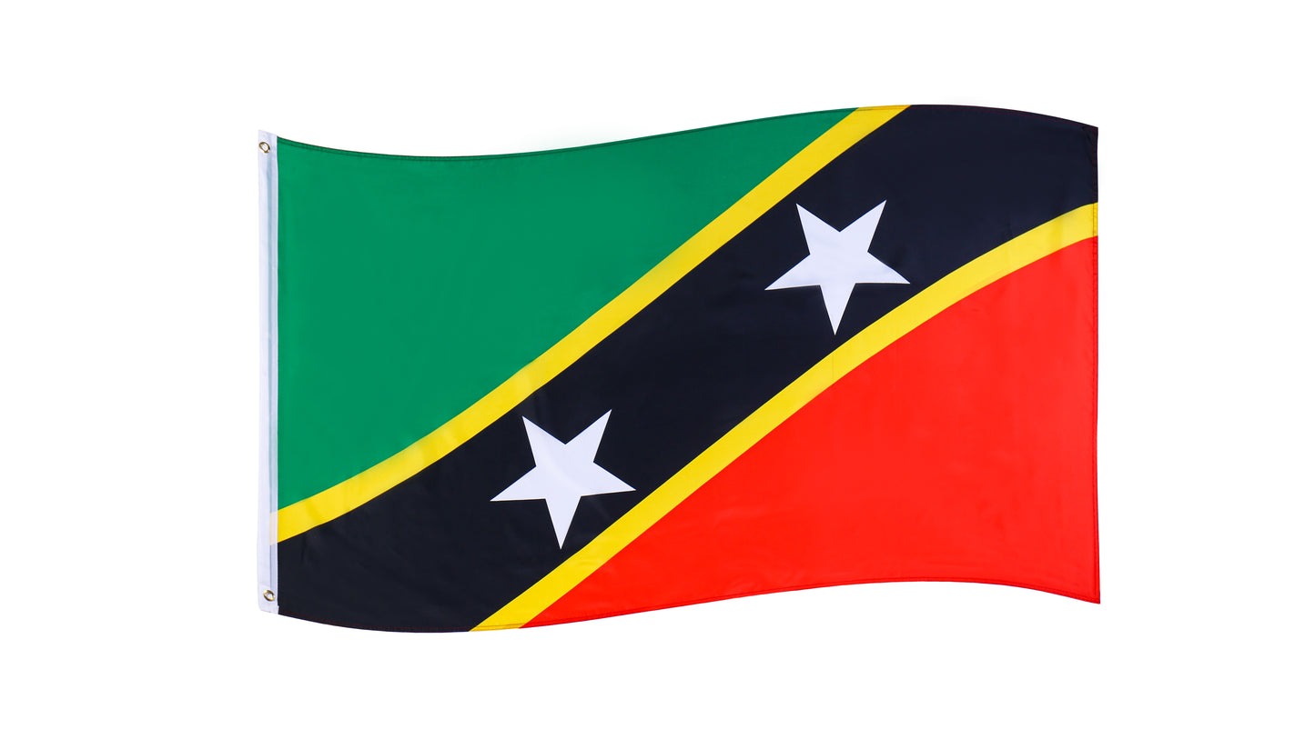 St Kitts & Nevis National Flag with Eyelets (3x5 ft)