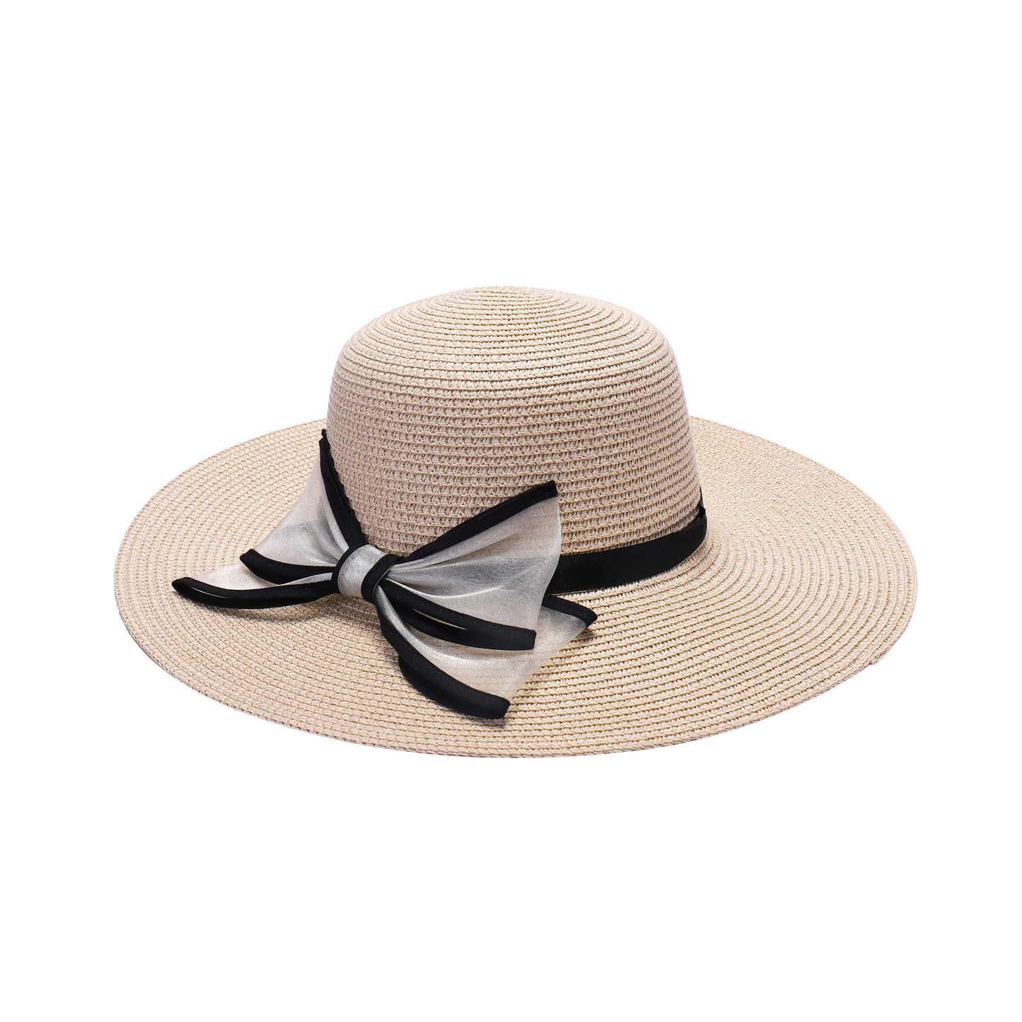 Ladies Sun Hat with Wide Brim and Oversized Bow