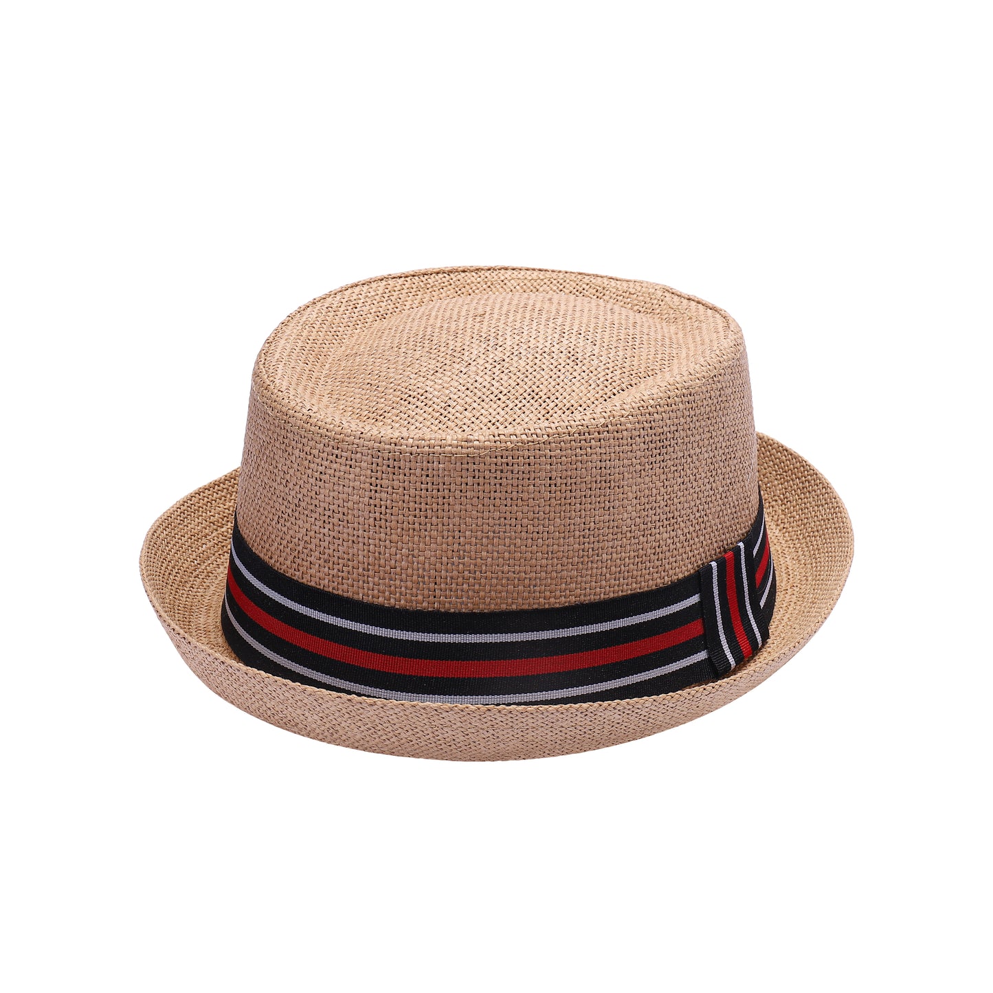 Classic Pork Pie Hat with Multi Stripe Band