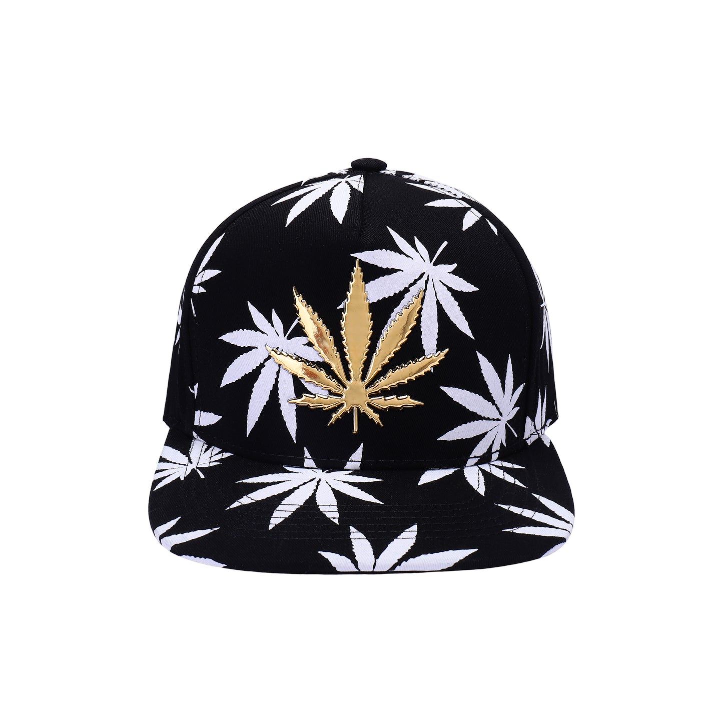 Metallic Ganja Leaf & Ganja Print Snapback