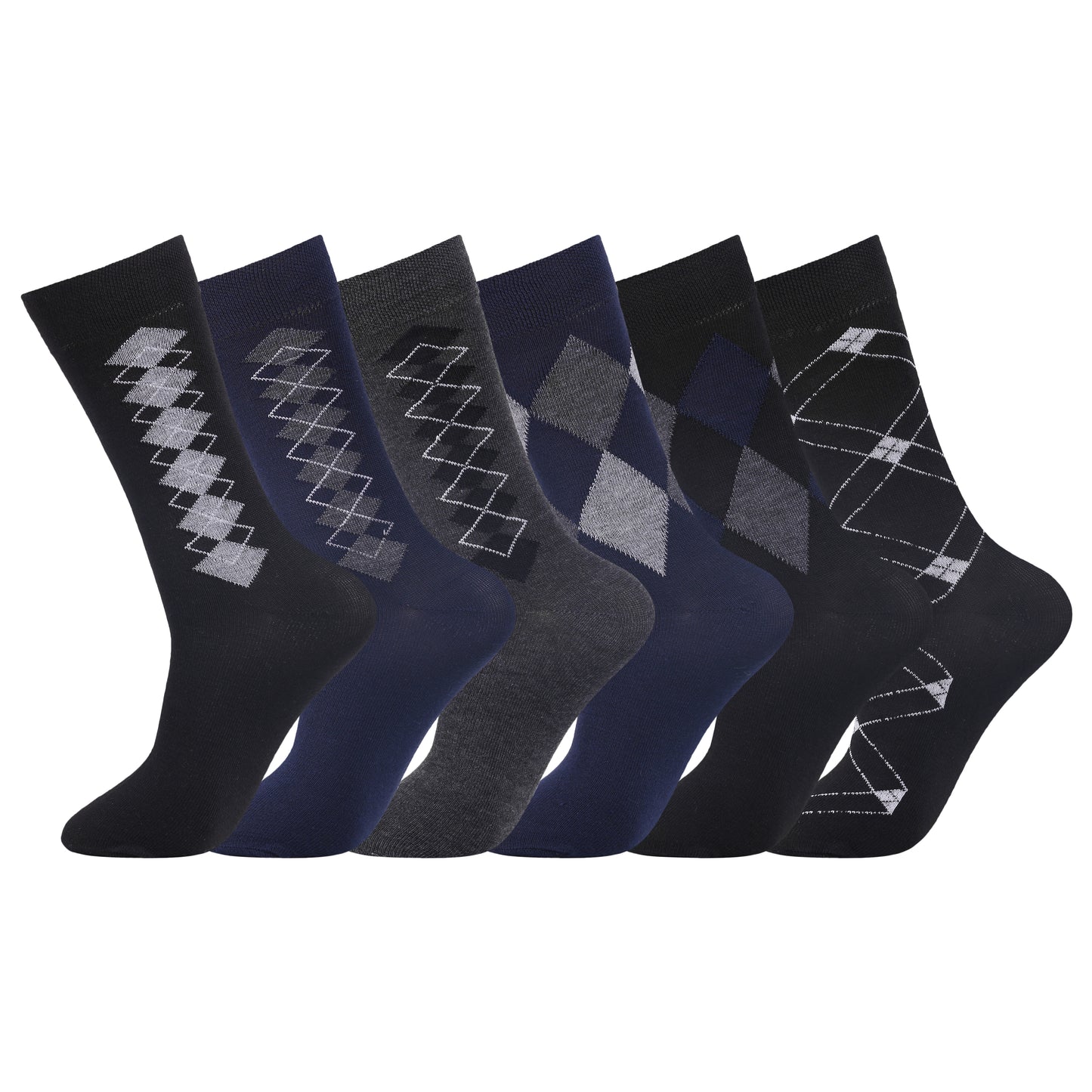 Mens Non Elastic Diabetic Socks - Argyle (12 Pairs)