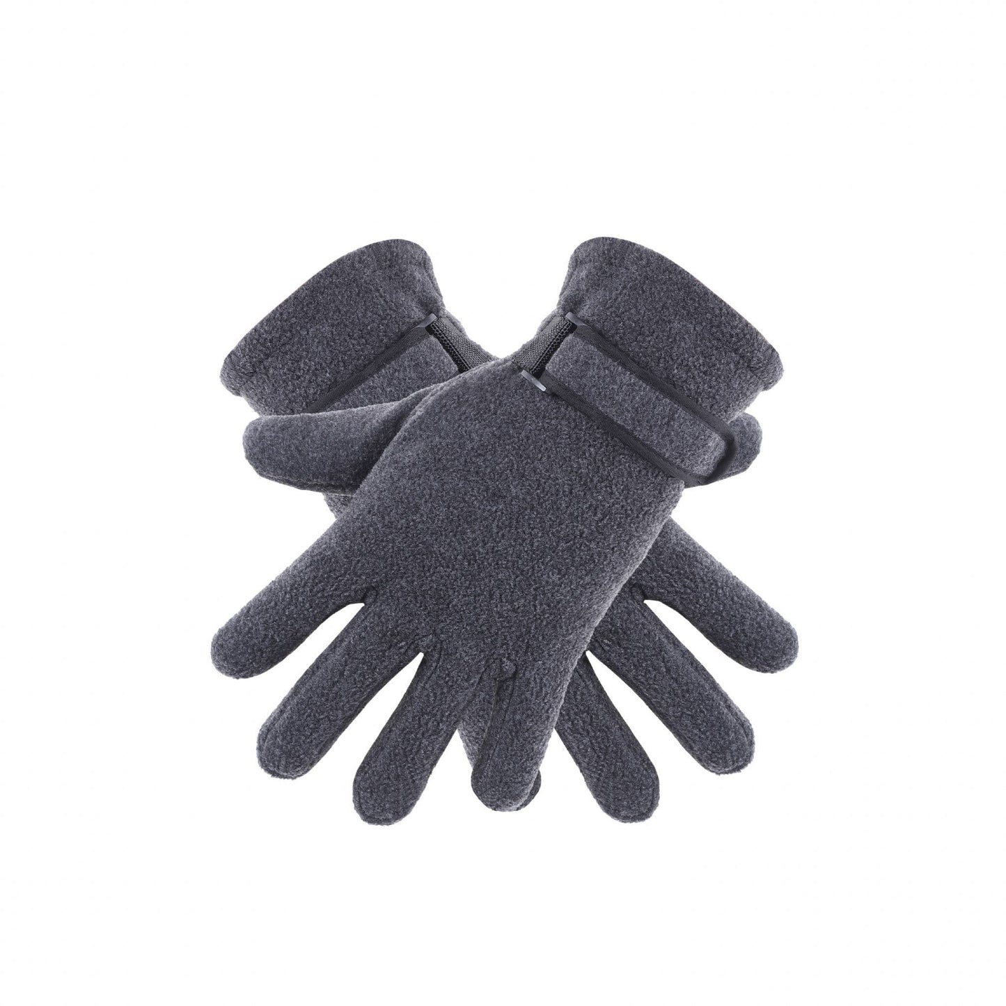 Mens Thermal Fleece Gloves - Black & Grey (12 Pairs)