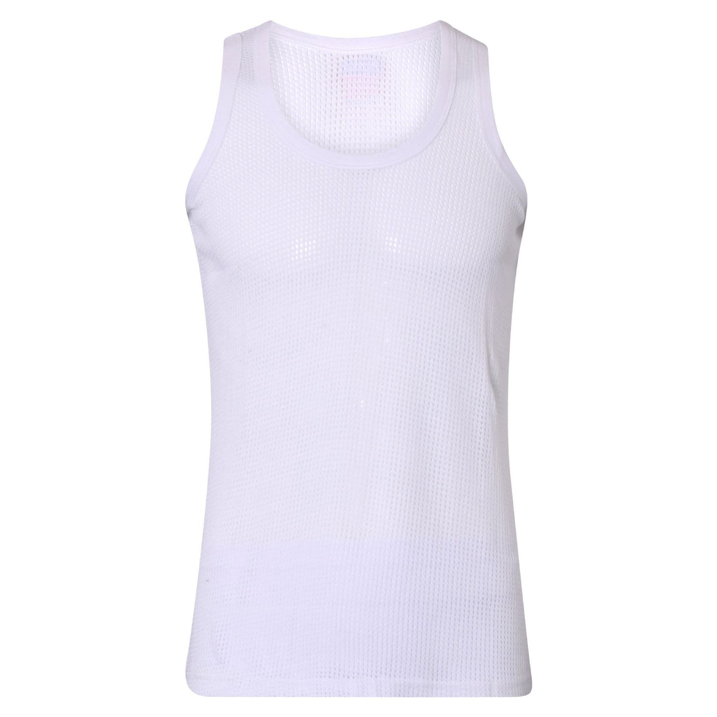 Mens Cotton White Mesh Vests