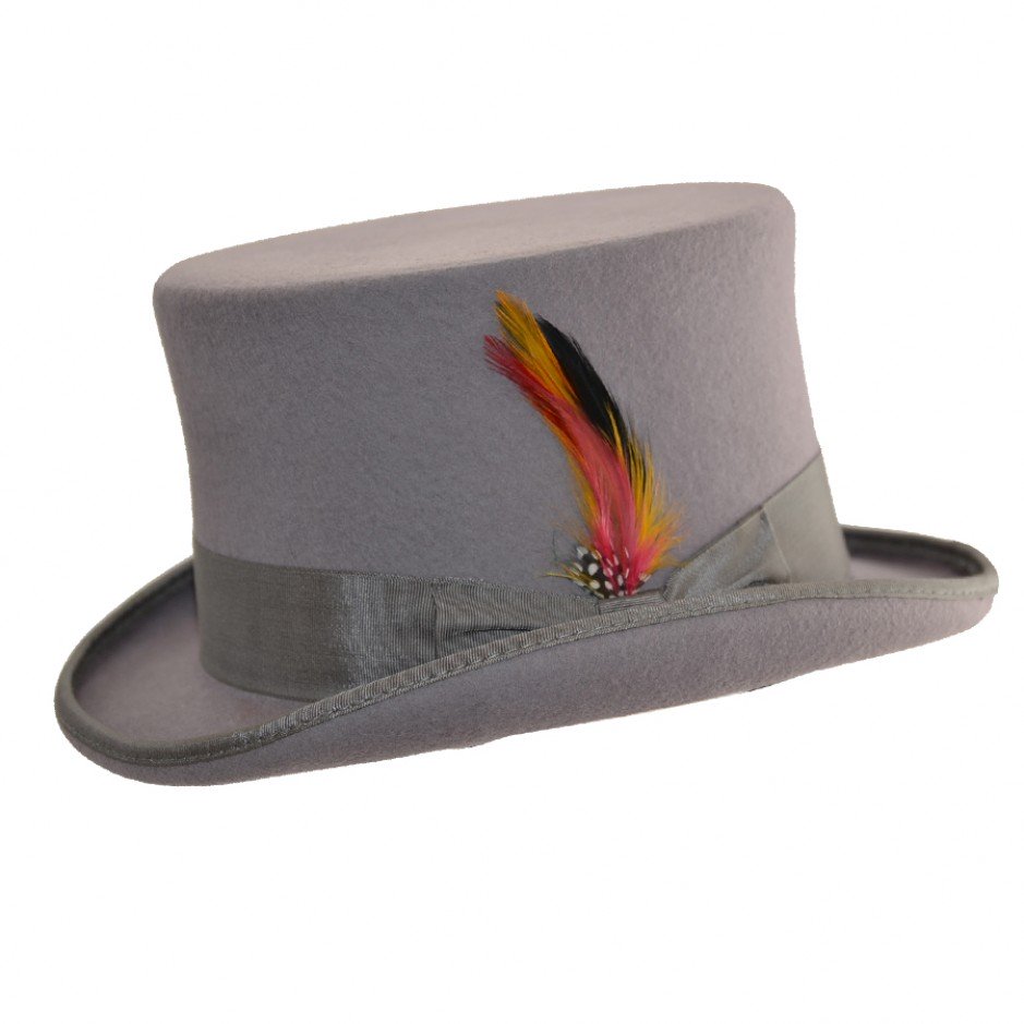 100% Wool Classic Top Hat - Grey