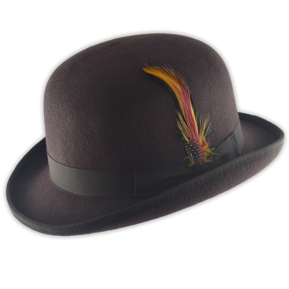 100% Wool Classic Bowler Hat - Wine Red (Copy)