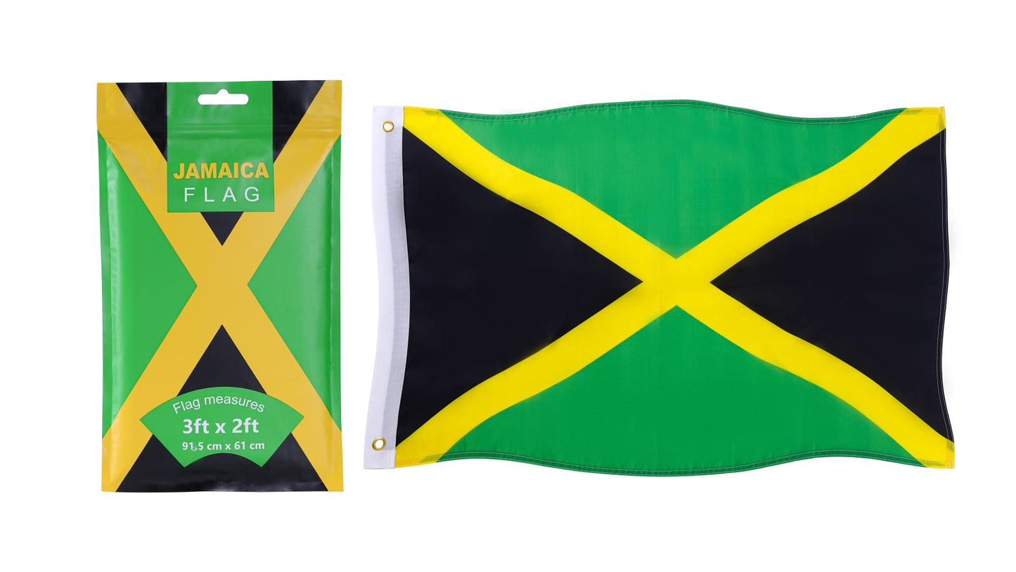 Jamaica National Flag with Eyelets (3x5 ft)