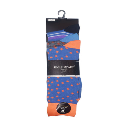 Mens Dress Socks - Assorted Dot/Striped Pattern (12 Pairs)