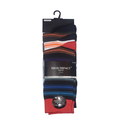 Mens Dress Socks - Multi Striped Pattern (12 Pairs)