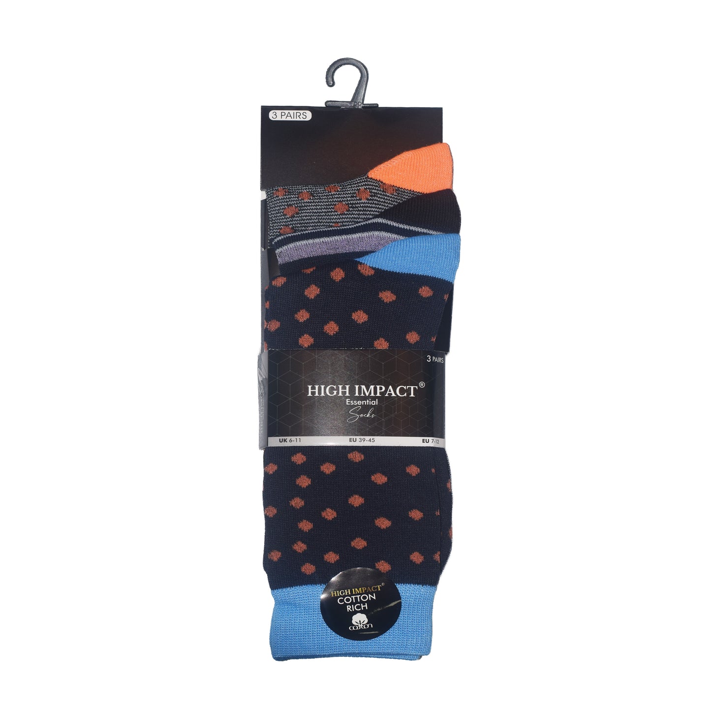 Mens Dress Socks - Assorted Dot/Striped Pattern (12 Pairs)