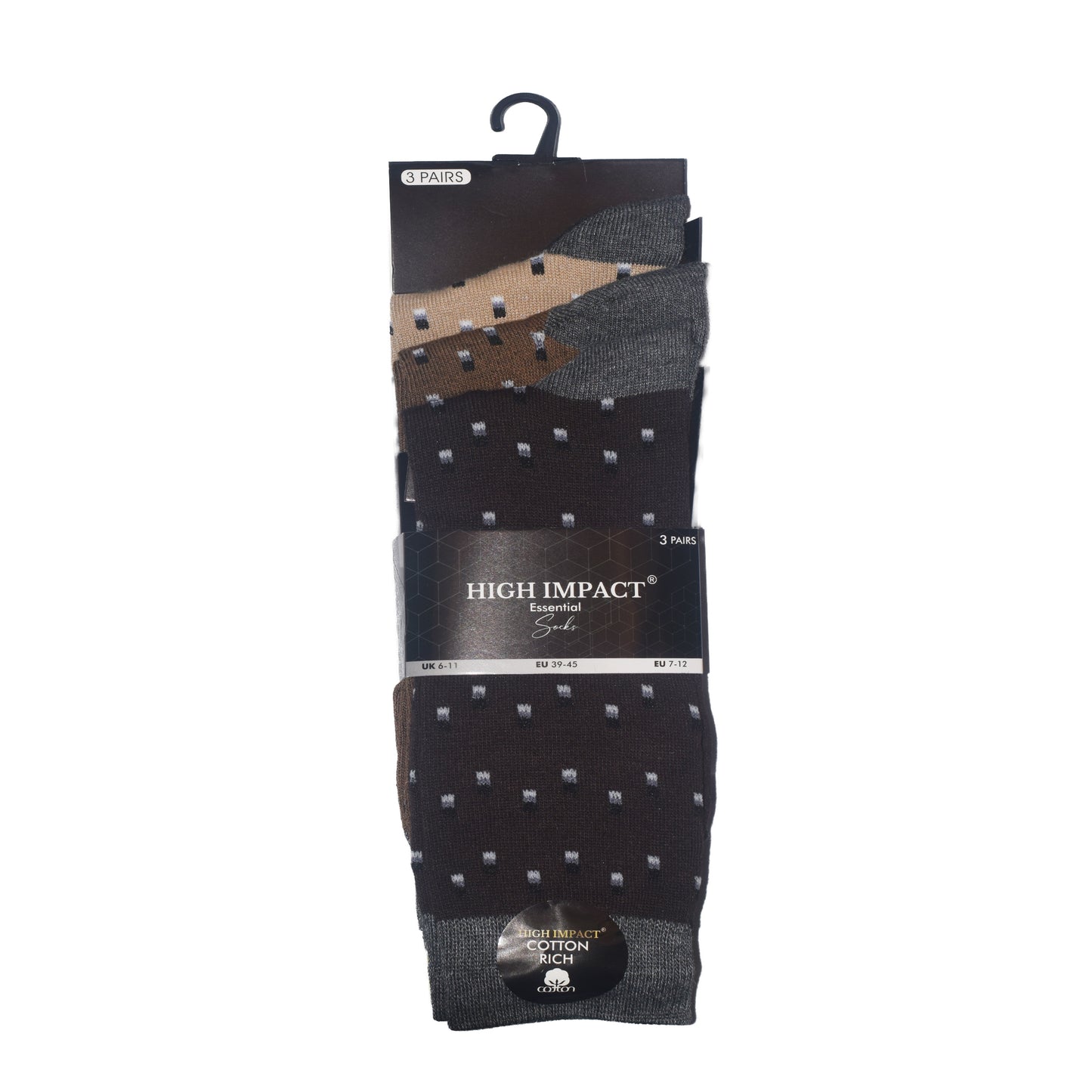 Mens Dress Socks - Square Dot Pattern (12 Pairs)