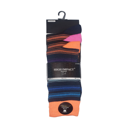 Mens Dress Socks - Multi Striped Pattern (12 Pairs)