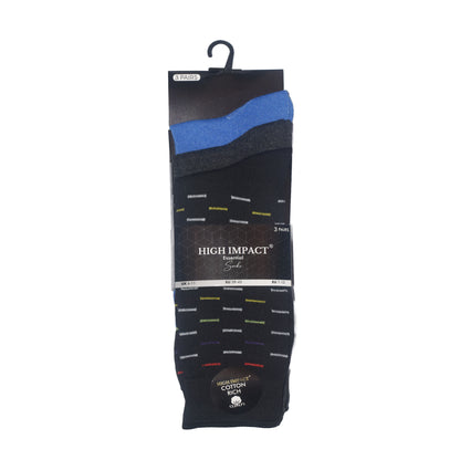 Mens Dress Socks - Dash Pattern (12 Pairs)