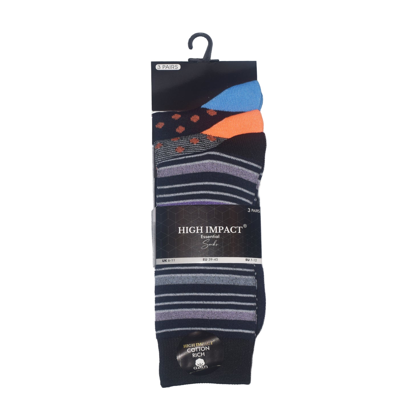 Mens Dress Socks - Assorted Dot/Striped Pattern (12 Pairs)
