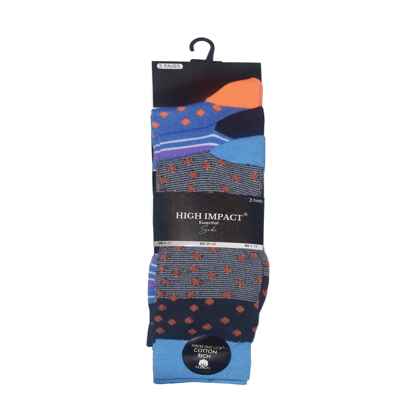 Mens Dress Socks - Assorted Dot/Striped Pattern (12 Pairs)