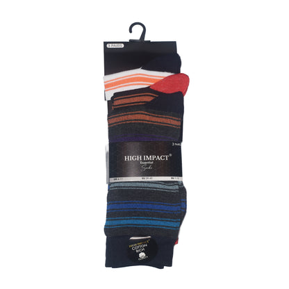 Mens Dress Socks - Multi Striped Pattern (12 Pairs)