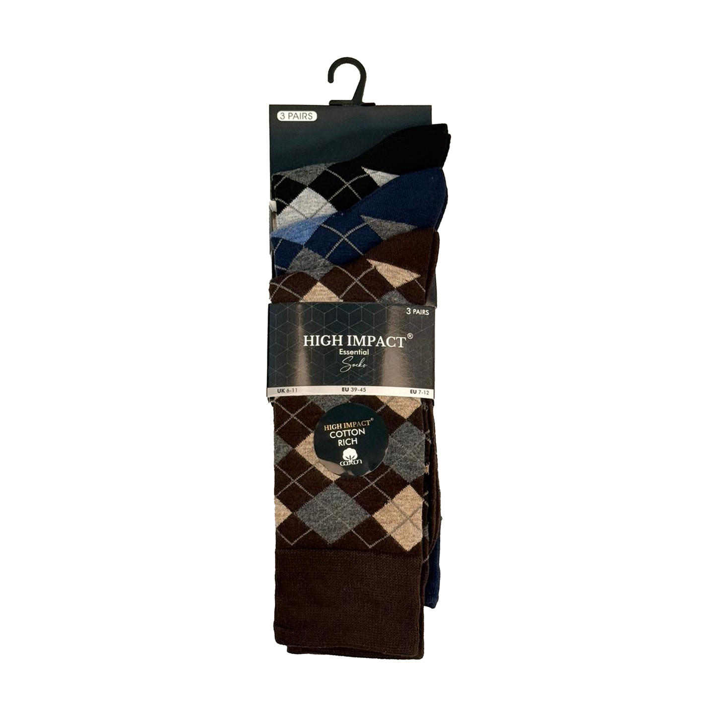 Mens Dress Socks - Argyle Diamond Pattern (12 Pairs)