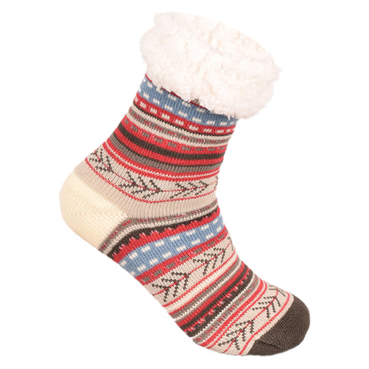 Ladies 4.8 TOG Cosy Slipper Socks - Tribal Knit