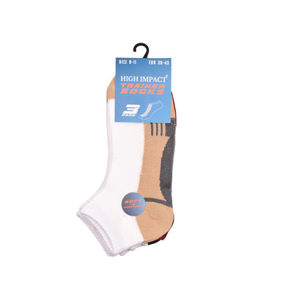 Mens Trainer Socks - Curved Colour Block Pattern (12 Pairs)