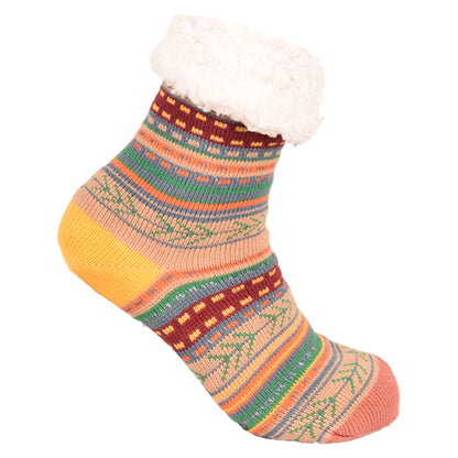 Ladies 4.8 TOG Cosy Slipper Socks - Tribal Knit