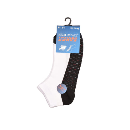 Mens Trainer Socks - Side Panel Dash Pattern (12 Pairs)