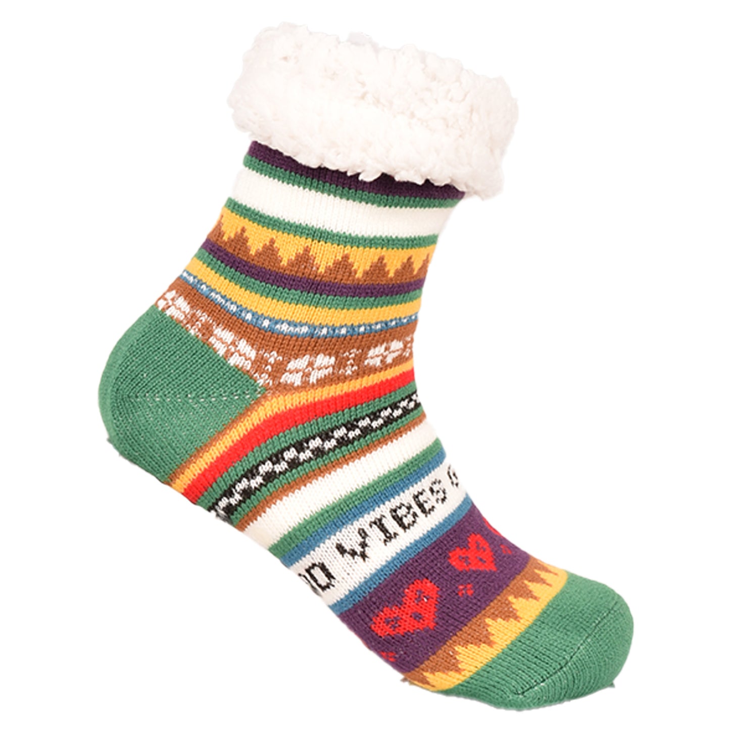 Ladies 4.8 TOG Cosy Slipper Socks - Festive Good Vibes