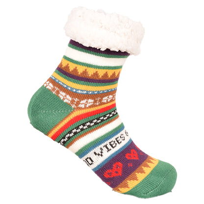 Ladies 4.8 TOG Cosy Slipper Socks - Festive Good Vibes