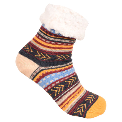 Ladies 4.8 TOG Cosy Slipper Socks - Tribal Knit