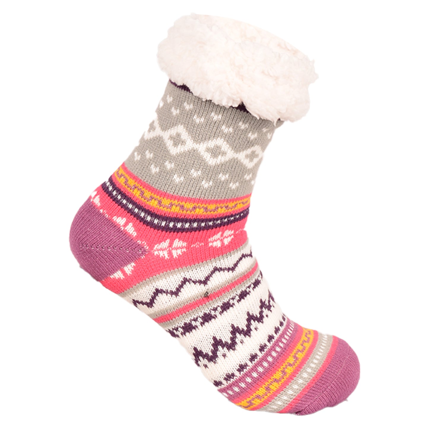 Ladies 4.8 TOG Cosy Slipper Socks - Bright Nordic & Fair Isle