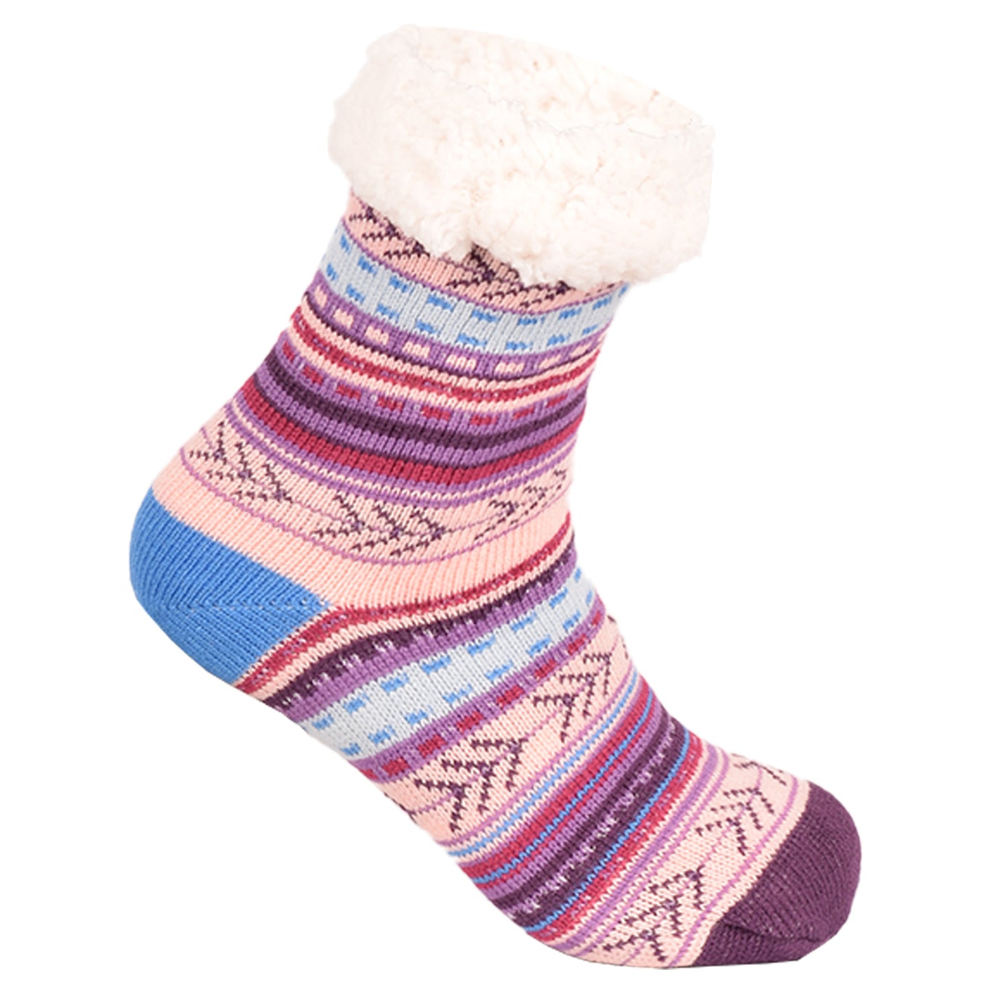 Ladies 4.8 TOG Cosy Slipper Socks - Tribal Knit