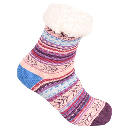 Ladies 4.8 TOG Cosy Slipper Socks - Tribal Knit