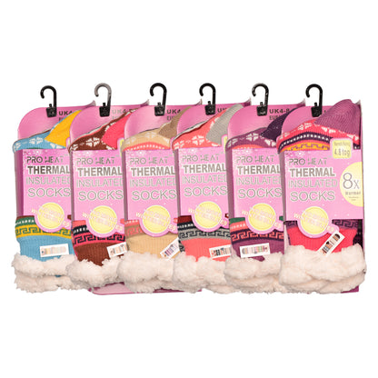 Ladies 4.8 TOG Cosy Slipper Socks - Bright Nordic & Fair Isle