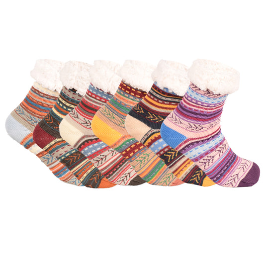 Ladies 4.8 TOG Cosy Slipper Socks - Tribal Knit