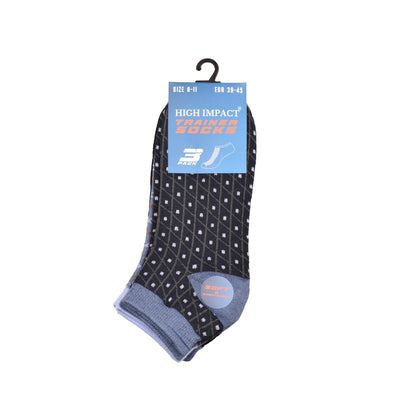 Mens Trainer Socks - Mixed Geometric Pattern (12 Pairs)