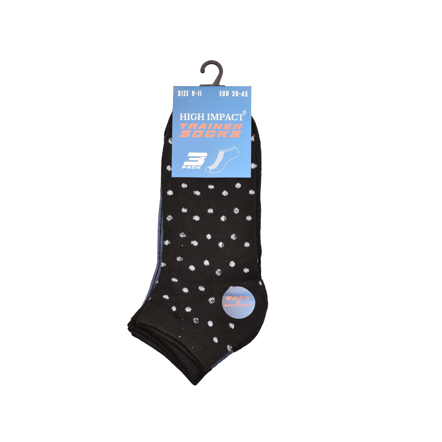 Mens Trainer Socks - Mixed Geometric Pattern (12 Pairs)