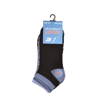 Mens Trainer Socks - Mixed Geometric Pattern (12 Pairs)