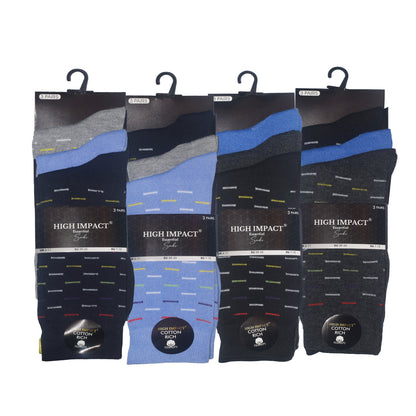 Mens Dress Socks - Dash Pattern (12 Pairs)