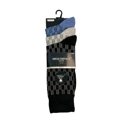 Mens Dress Socks - Checkered Pattern (12 Pairs)