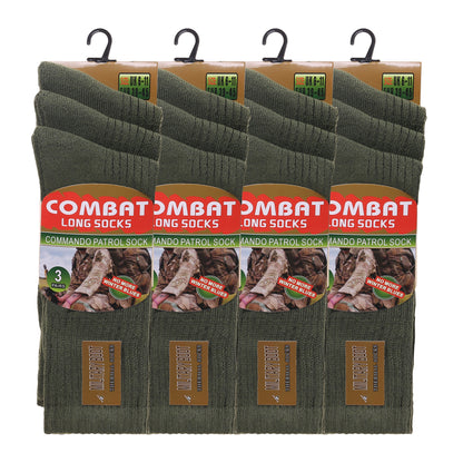 Mens Military Combat Long Socks (12 Pairs)