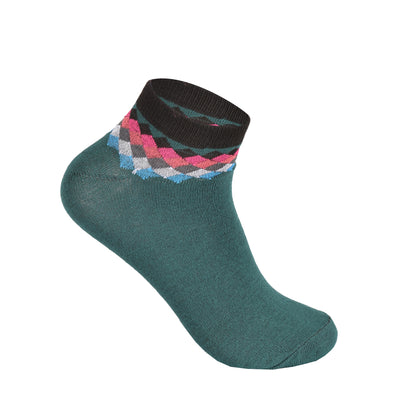 Mens Trainer Socks - Assorted Diamond Pattern (12 Pairs)
