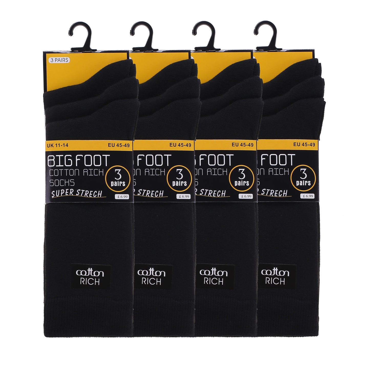 Mens Dress Socks - Big Foot (12 Pairs)