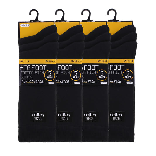 Mens Dress Socks - Big Foot (12 Pairs)