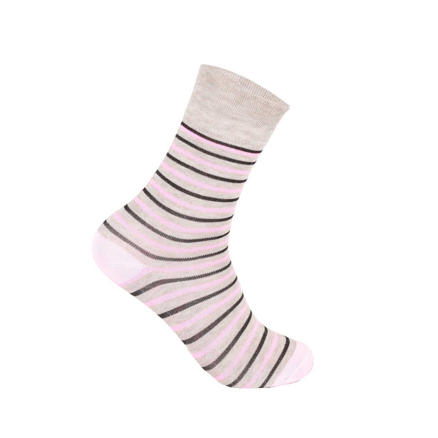 Ladies Non Elastic Diabetic Socks - Stripes/Diamond (12 Pairs)